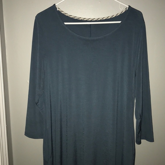 Slate blue dress with pockets - Picture 3 of 5